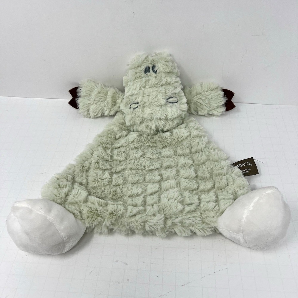 Demdaco Green Gator‎ Lovey Rattle Security Blanket Baby Plush Toy